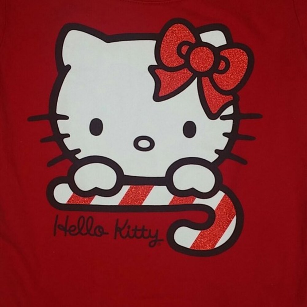 Hello Kitty Candy Cane Red T Shirt Size Small